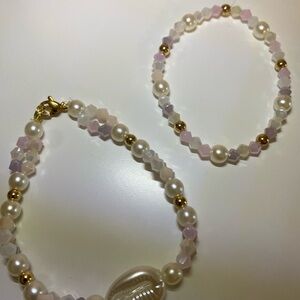 Elegant Pearl and Gold Beaded Bracelet Set
